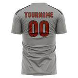 Custom Gray Coral Red Soccer Jersey