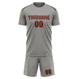 Custom Gray Coral Red Soccer Set