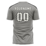 Custom Gray White Soccer Jersey