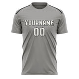 Custom Gray White Soccer Jersey