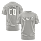 Custom Gray White T-Shirt
