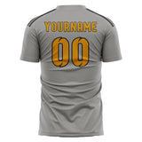 Custom Gray Yellow Soccer Jersey
