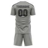 Custom Gray Dark Grey Soccer Set