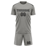 Custom Gray Dark Grey Soccer Set