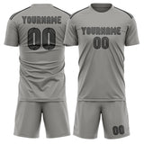 Custom Gray Dark Grey Soccer Set