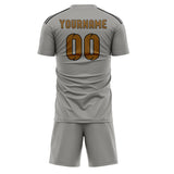 Custom Gray Khaki Soccer Set