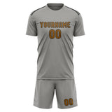 Custom Gray Khaki Soccer Set