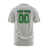 Custom Gray Emerald Green T-Shirt
