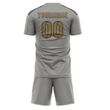 Custom Gray Light Khaki Soccer Set