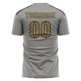 Custom Gray Light Khaki Soccer Jersey