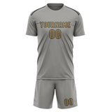 Custom Gray Light Khaki Soccer Set