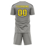 Custom Gray Light Yellow Soccer Set