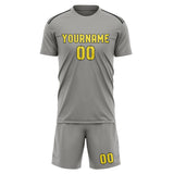 Custom Gray Light Yellow Soccer Set