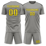 Custom Gray Light Yellow Soccer Set