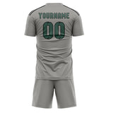 Custom Gray Blue Green Soccer Set