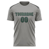 Custom Gray Blue Green Soccer Jersey