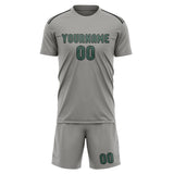 Custom Gray Blue Green Soccer Set
