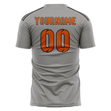 Custom Gray Orange Soccer Jersey