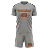 Custom Gray Orange Soccer Set