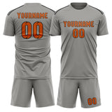 Custom Gray Orange Soccer Set