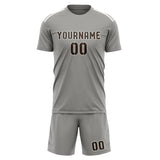 Custom Gray Brown Soccer Set