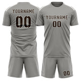 Custom Gray Brown Soccer Set