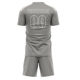 Custom Gray Gray Soccer Set