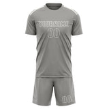 Custom Gray Gray Soccer Set