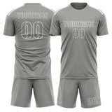 Custom Gray Gray Soccer Set