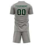 Custom Gray Green Soccer Set