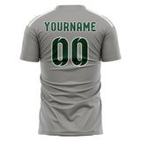 Custom Gray Green Soccer Jersey
