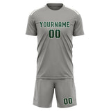 Custom Gray Green Soccer Set