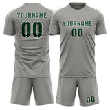 Custom Gray Green Soccer Set