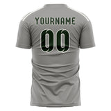 Custom Gray Dark Green Soccer Jersey