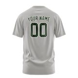 Custom Gray Dark Green T-Shirt