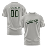 Custom Gray Dark Green T-Shirt