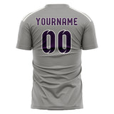 Custom Gray Purple Soccer Jersey