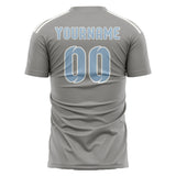 Custom Gray Light Blue Soccer Jersey