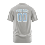 Custom Gray Light Blue T-Shirt