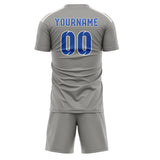 Custom Gray Sky Blue Soccer Set