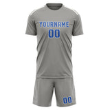 Custom Gray Sky Blue Soccer Set