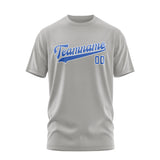 Custom Gray Sky Blue T-Shirt