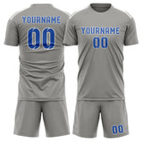 Custom Gray Sky Blue Soccer Set