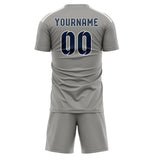 Custom Gray Blue Soccer Set