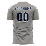Custom Gray Blue Soccer Jersey