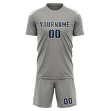 Custom Gray Blue Soccer Set