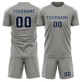Custom Gray Blue Soccer Set
