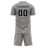 Custom Gray Navy Soccer Set