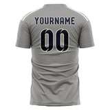 Custom Gray Navy Soccer Jersey