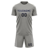 Custom Gray Navy Soccer Set